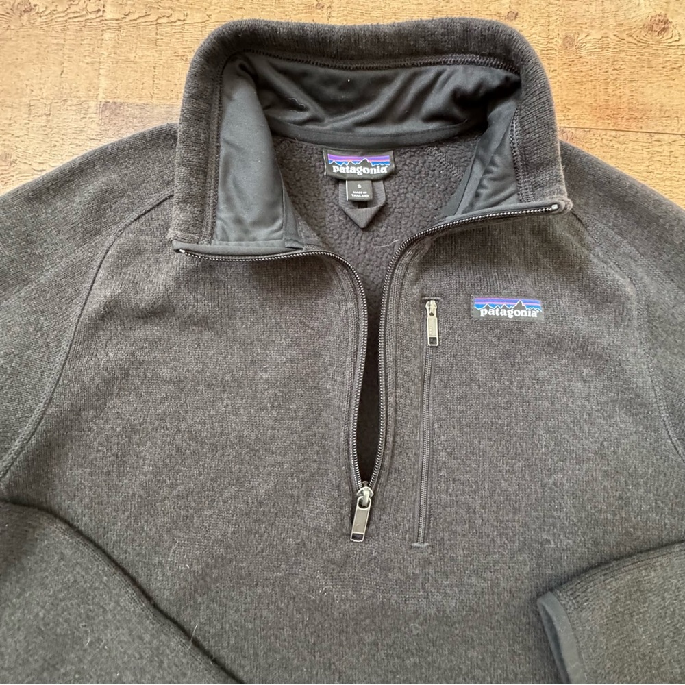 PATAGONIA 1/4 Zip Fleece Pullover Zip Chest Pocket Womens SMALL Charcoal Gray - Picture 8 of 10